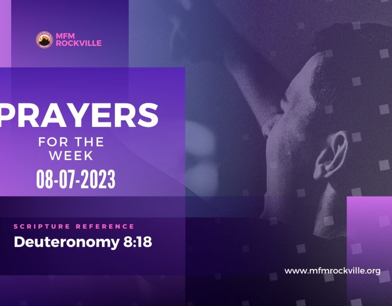 PRAYERS FOR THE WEEK: 8-7-2023