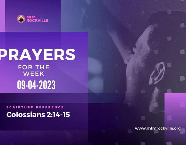 PRAYERS FOR THE WEEK: 09-04-2023