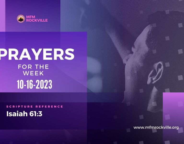 PRAYERS FOR THE WEEK: 10-16-2023
