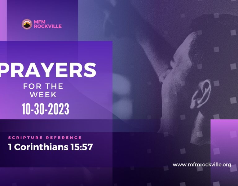 PRAYERS FOR THE WEEK: 10-30-2023