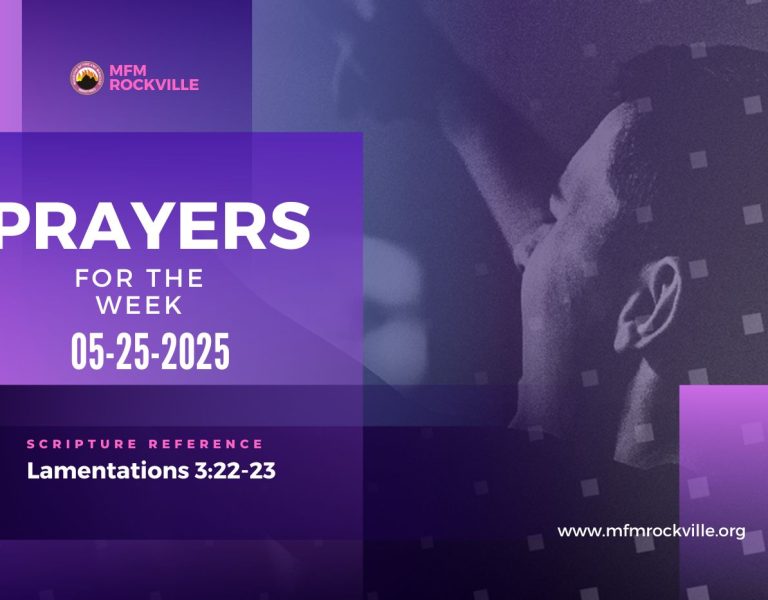 Prayers For The Week: 05-26-2025
