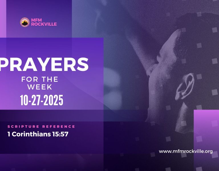 Prayers For The Week: 10-27-2025