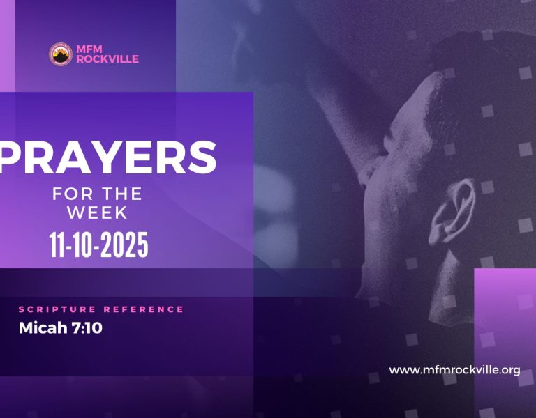 Prayers For The Week: 11-10-2025